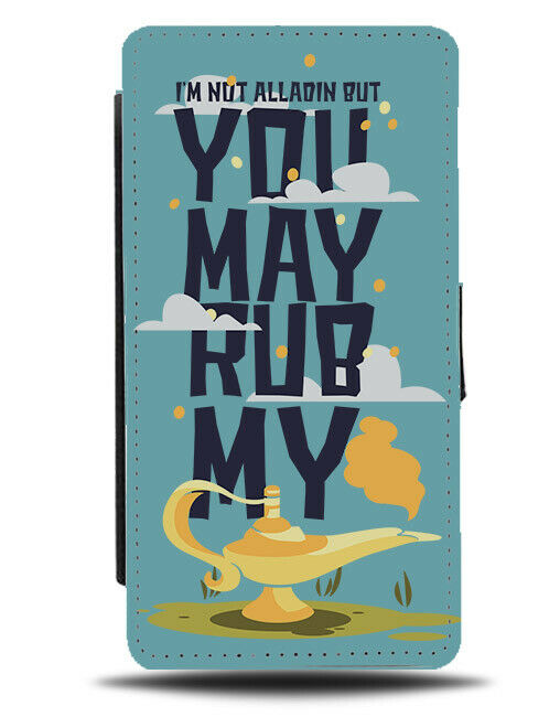 You May Rub My Lamp Flip Wallet Phone Case Funny Rude Genie Golden Lamps E305