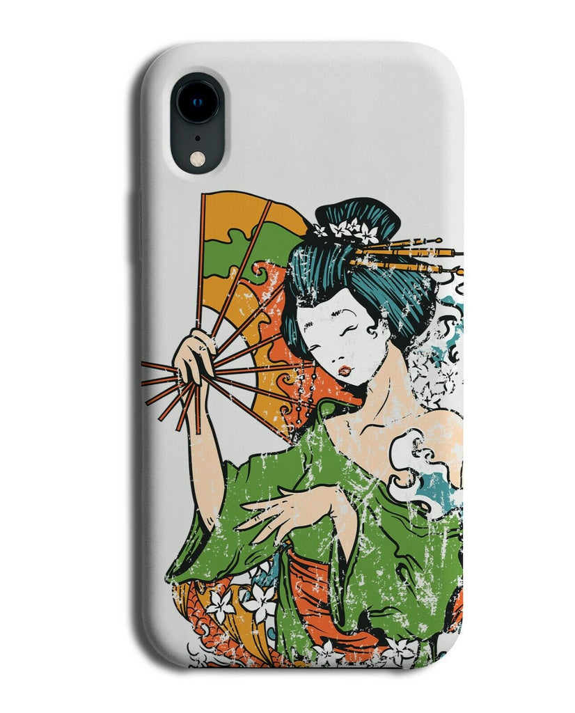 Japanese Woman With Fan Phone Case Cover Sensu Uchiwa Pin Up Girl Japan E344