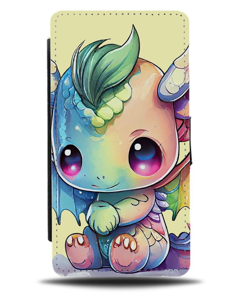Rainbow Dragon Flip Wallet Case Dragons Multicolour Waterdragon Baby Water AH84