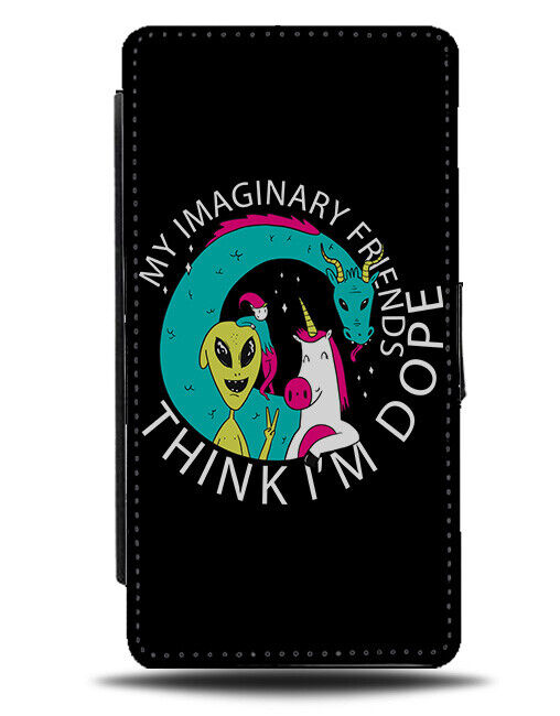 Imaginary Friends Flip Wallet Case Funny Make Believe Imagination Creature i964