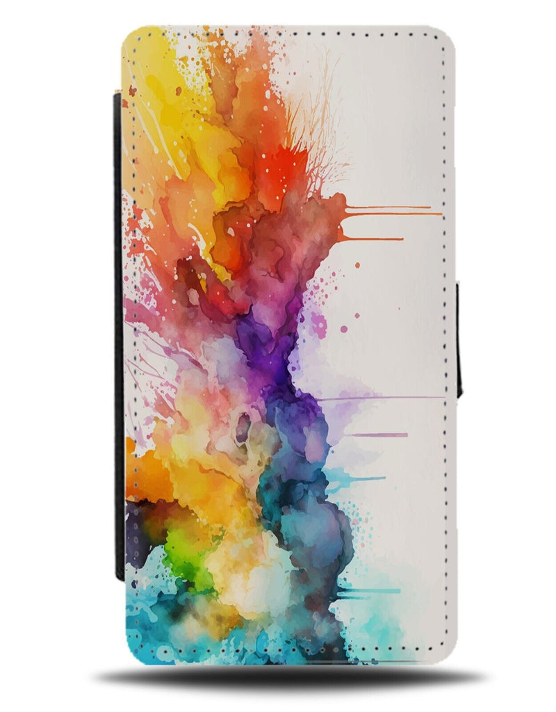 Colourful Abstract Watercolour Stain Flip Wallet Case Art Rainbow Splash CB09
