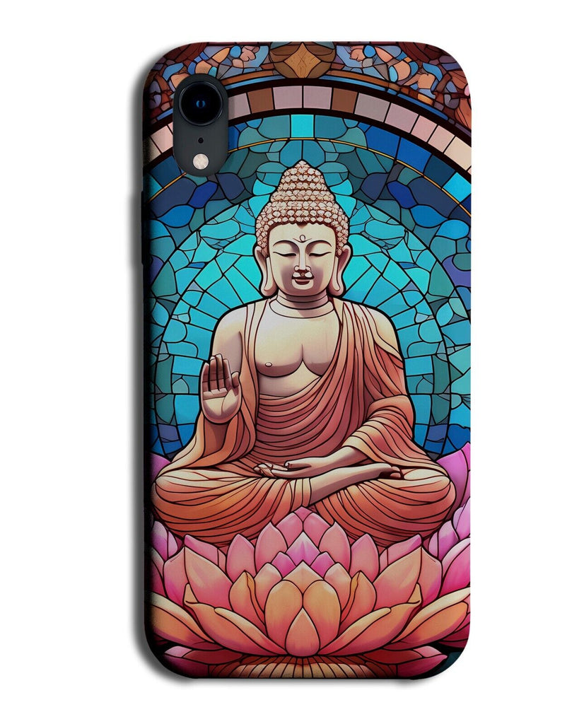 Indian Buddha & Lotus petals Phone Case Cover Stained Glass Window Artwork CZ37
