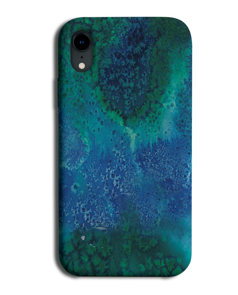 Dark Green and Turquoise Green Abstract Design Picture Airbrushed Pattern G200
