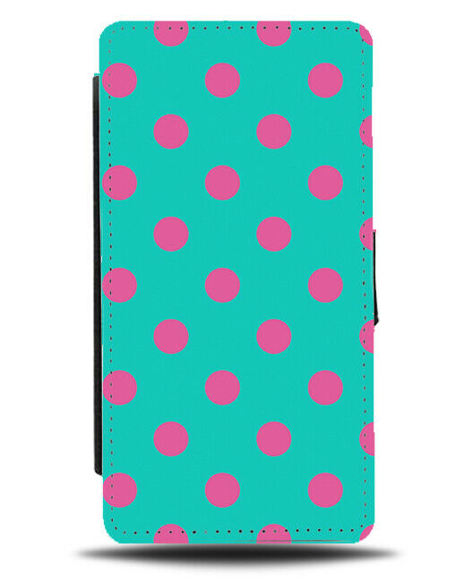 Turquoise Green and Hot Pink Polka Dot Flip Cover Wallet Phone Case Spots i510