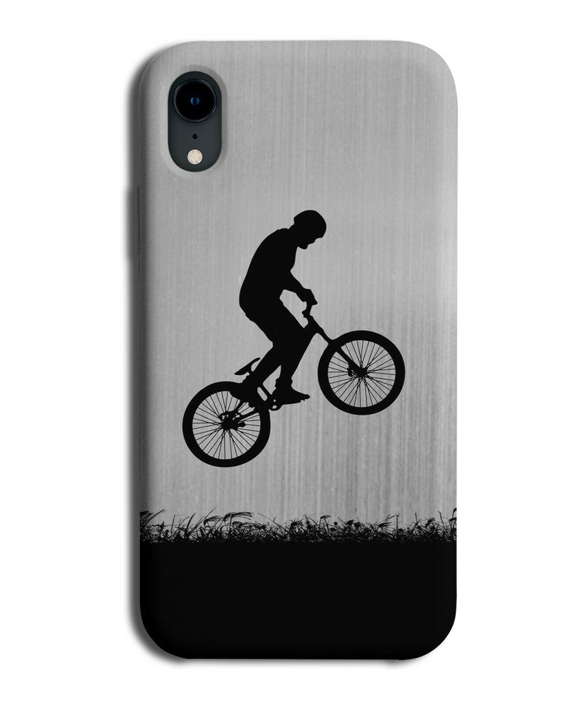 BMX Silhouette Phone Case Cover BMXer Bike Wheels Silver Grey Coloured i690