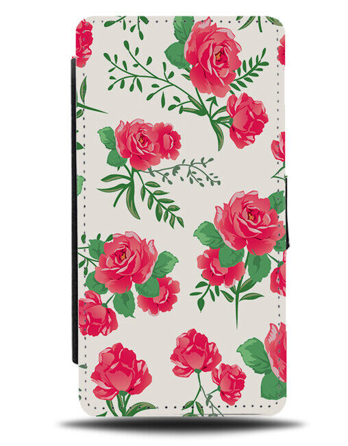 Abstract Red Coloured Roses Flip Wallet Case Rose Flowers Drawings Drawing E587
