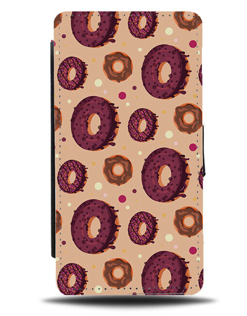 Chocolate Doughnuts Pattern Flip Wallet Case Doughnut Choc Retro Food K774