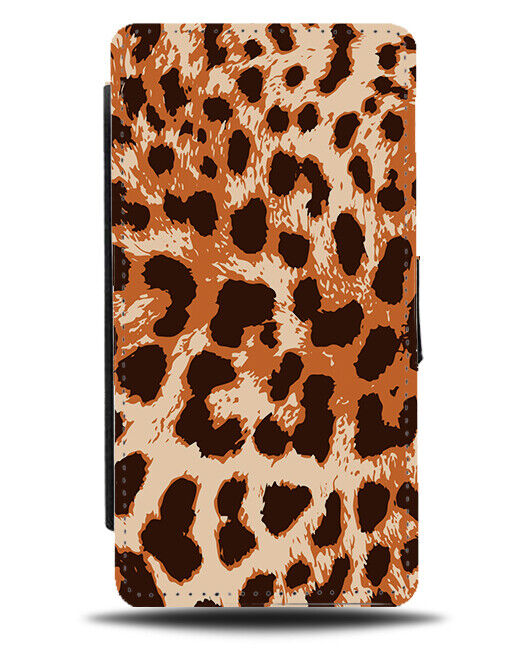 Cartoon Cheetah Spots Flip Wallet Case Leopard Print Markings Dots E645