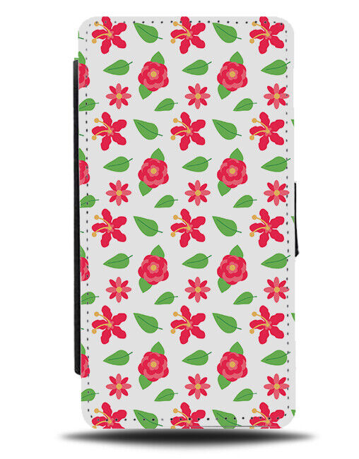 Red Roses and Leaves Flip Wallet Case Painting Picture Painted Photo Leaf E592