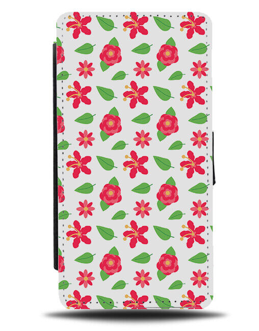 Red Roses and Leaves Flip Wallet Case Painting Picture Painted Photo Leaf E592