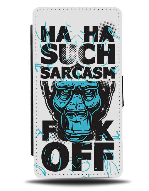 Sarcastic Monkey Flip Wallet Phone Case LOL Funny Sarcasm Quote Gift Chimp E148