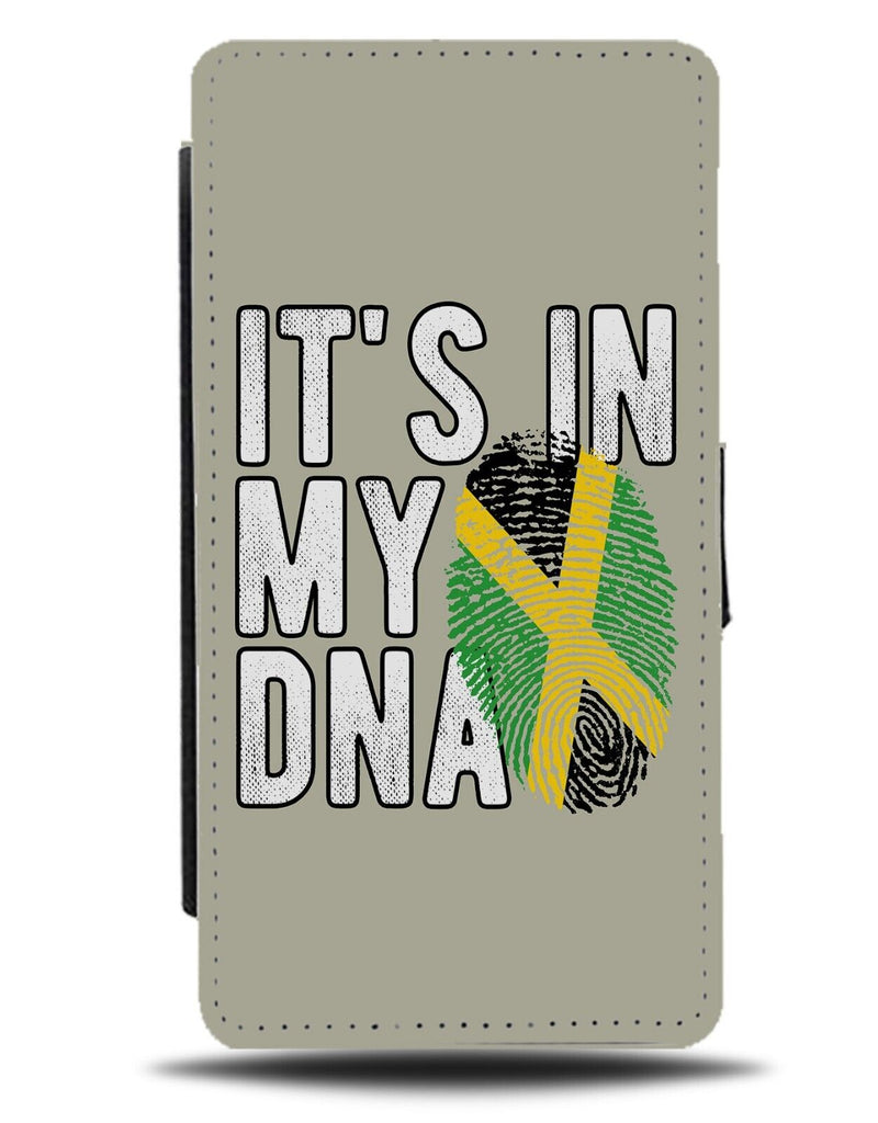 Its In My DNA Jamaican Finger Print Design Flip Wallet Case Jamaica Flag BG64