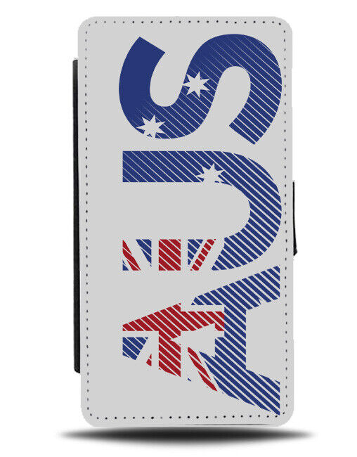 AUS Flag Word Flip Wallet Case Australia Writing Wording Australia Design I983