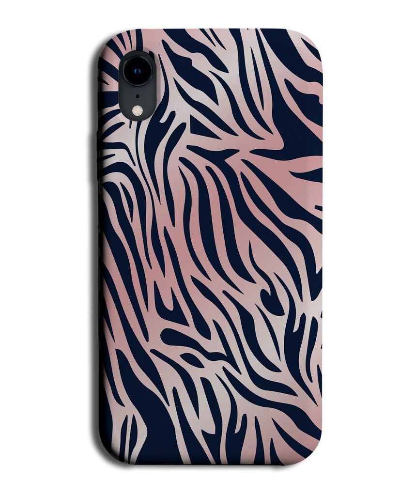 Navy Blue and Rose Gold Zebra Stripes Phone Case Cover Zebras Tiger Skin CH99