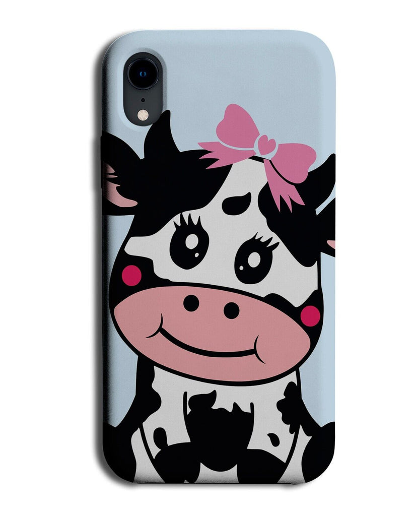 Girl Cow Phone Case Cover Bow In Hair Bows Cows Girls Pink Childrens Animal AG59