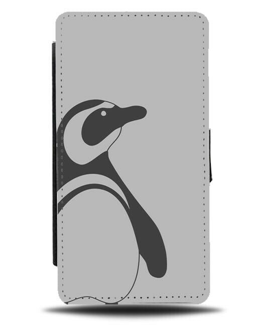 Stylish Small Penguin Picture Flip Cover Wallet Phone Case Penguins Outline B941