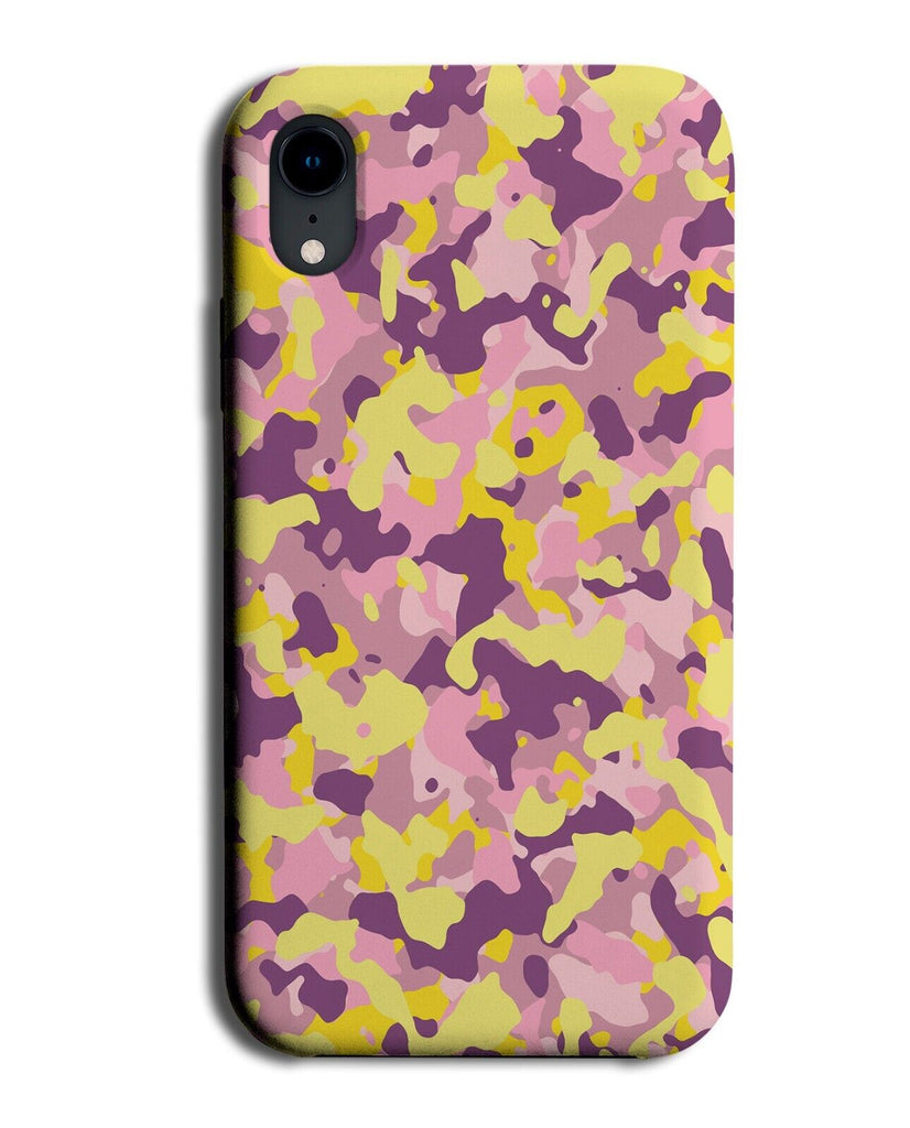 Pastel Colours Army Camo Print Phone Case Cover Coloured Pale Yellow AG15