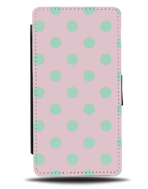 Baby Pink and Mint Green Flip Cover Wallet Phone Case Colour Polka Dot Dots i529