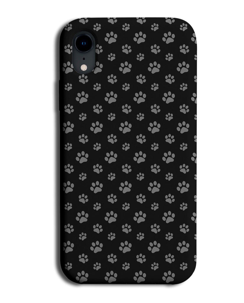 Black and Grey Paw Print Phone Case Cover Paws Marks Shapes Cats Cat Dogs DF19