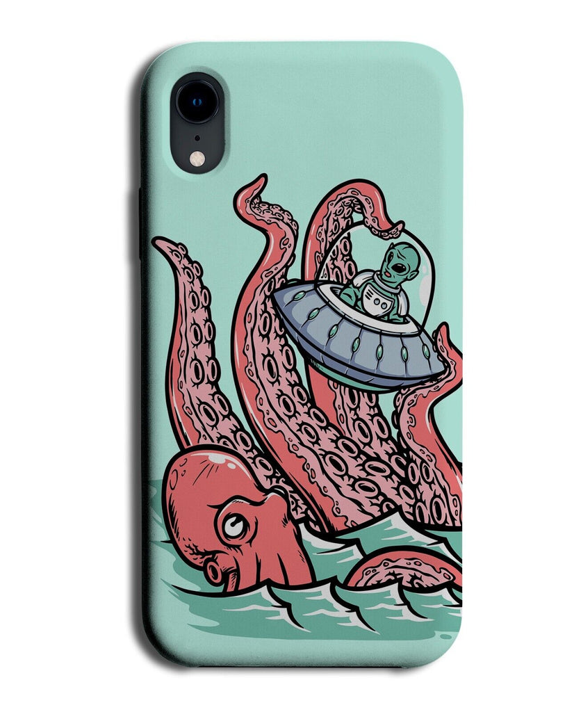 Octopus Attacking UFO Cartoon Phone Case Cover UFOs Funny Conspiracy Theory DF93