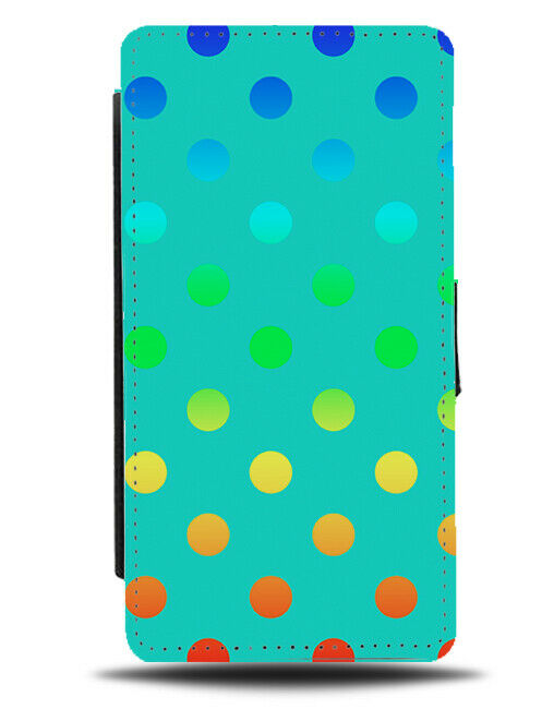 Turquoise Green Multicoloured Polka Dot Flip Cover Wallet Phone Case Spots i508