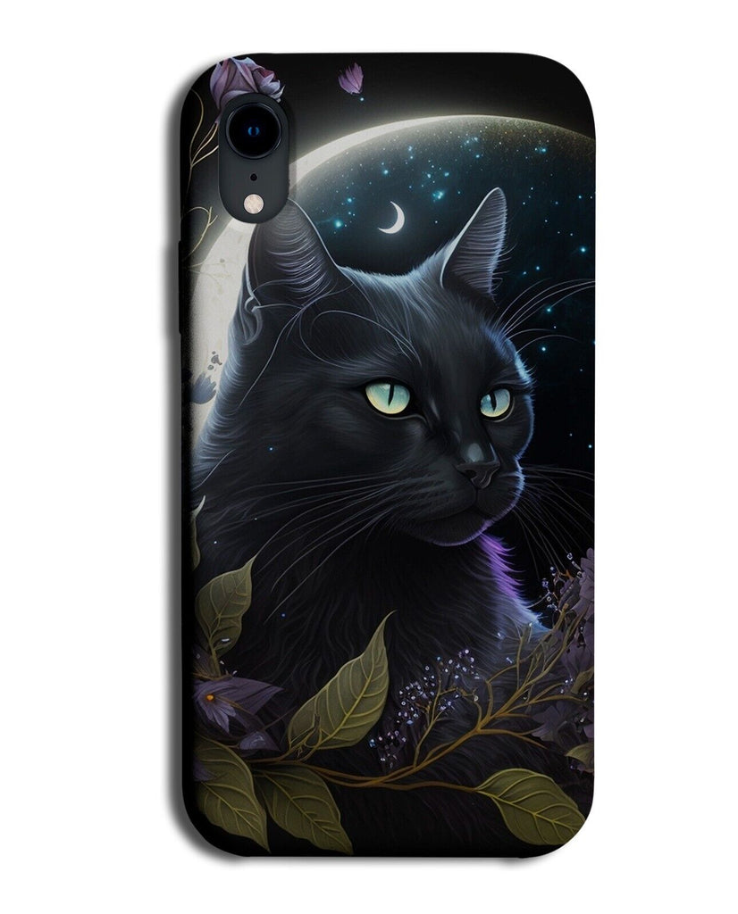Magic Black Cat Phone Case Cover Witch Witches Halloween Full Moon Space DE70