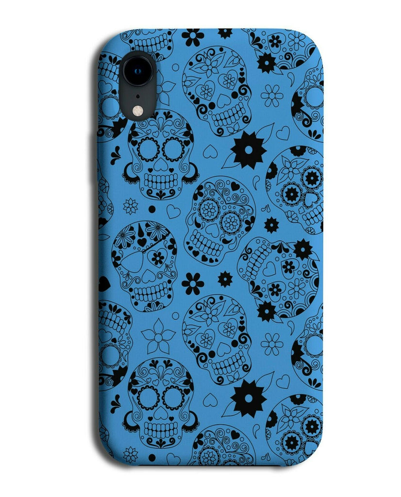 Dark Blue Sugar Skulls Phone Case Cover Boys Mens Mexican Day Of The Dead G594