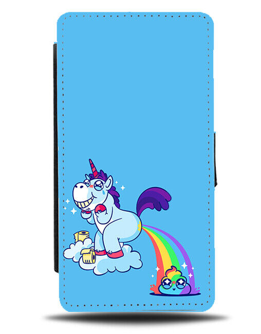 Unicorn Rainbow Poo Flip Wallet Case Poop Pooing Pooping Unicorns K211