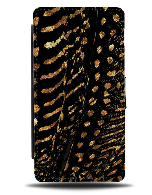 Golden Reptile Pattern Flip Wallet Case Snake Print Design Snakes E864