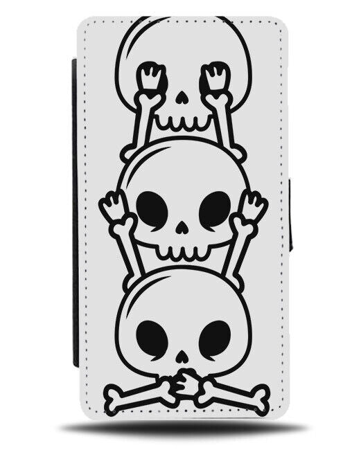 See No Evil Speak Hear Flip Wallet Case Kawaii Drawing Print Skull Skulls N587