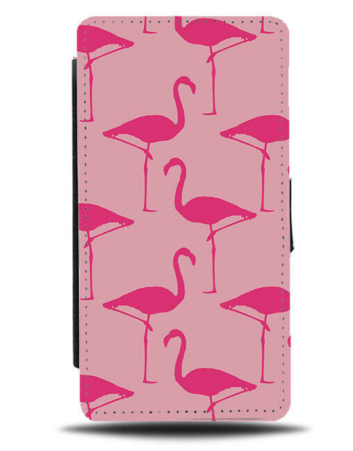 Hot Pink Flamingos Shapes Pattern Flip Cover Wallet Phone Case Flamingo A286
