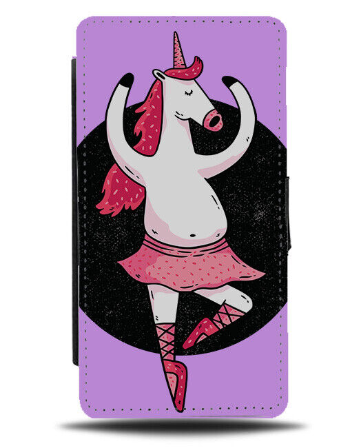 Ballet Unicorn In Tutu Flip Wallet Case Funny Pink Girls Ballerina Pose i996