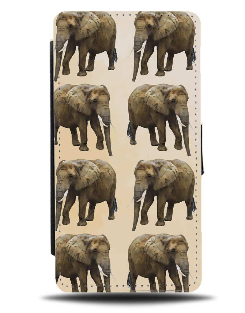 African Elephants Pattern Flip Wallet Case Elephant African India Indian AV65