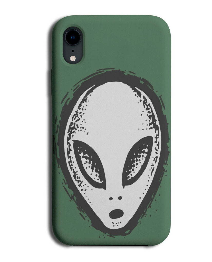 Alien Face Sketch Drawing Print Phone Case Cover Art Artwork Handdrawn J121