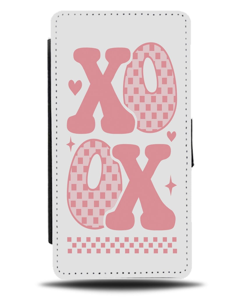 Baby Pink XOXO Slogan Flip Wallet Case Phrase Quote Retro 60s Girly XO DG98