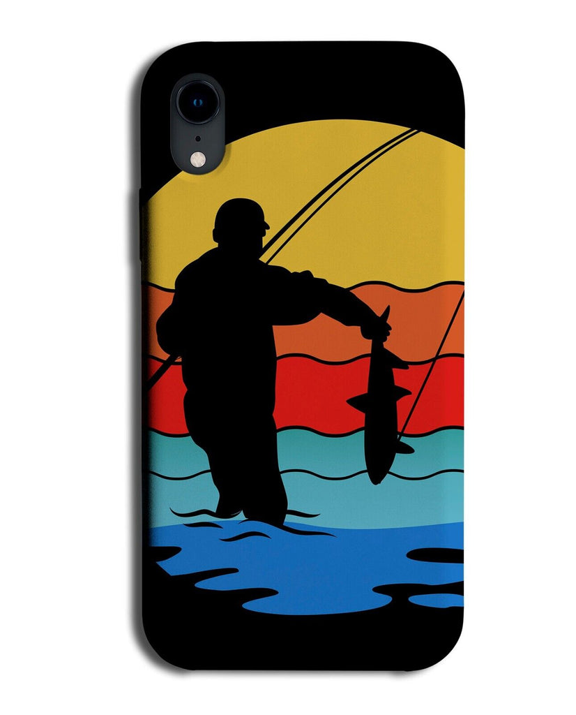 Retro Fishing Silhouette Phone Case Cover Fisherman Bass Fly Cast Trawling AN40