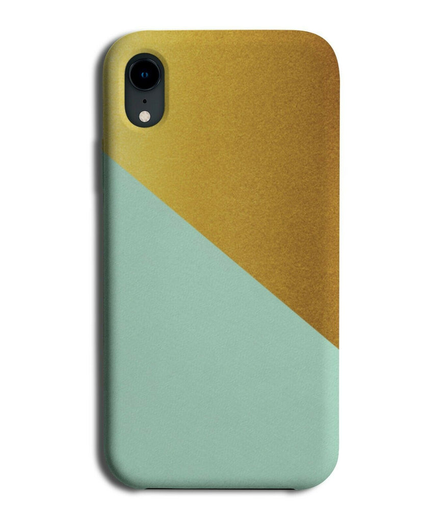 Gold and Mint Green Phone Case Cover Golden Coloured Stylish Light Pastel i437