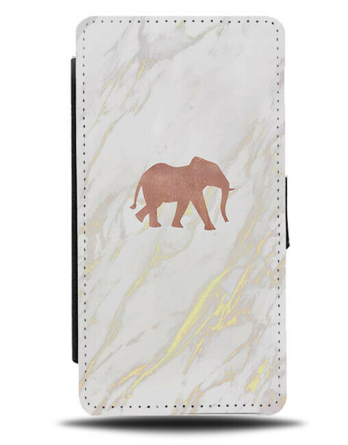 Rose Gold Elephant Flip Cover Wallet Phone Case Elephants Marble Golden C161