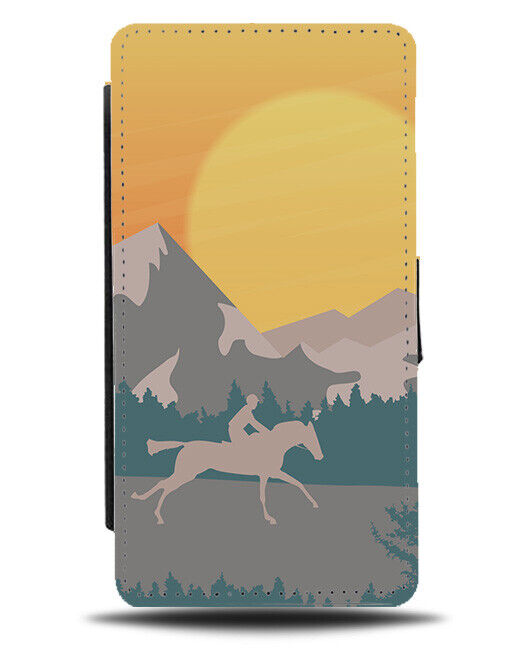 Galloping On Horse Flip Wallet Case Riding Horserider Horseriding Riding J548