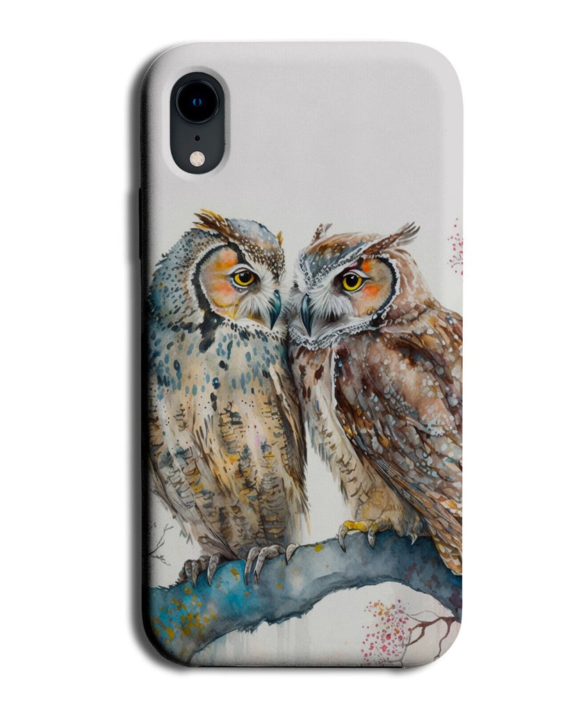 Watercolour Owl Pairing Phone Case Cover Pair Pairs Duo Owls Birds Bird LP15