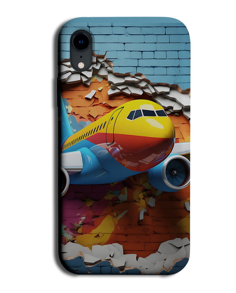 Airplane Flying Through Cracked Hole Design Phone Case Cover Crack Pilot BX21