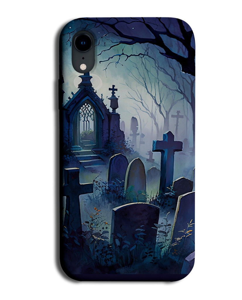 Spooky Cemetery Phone Case Cover Misty Mist Fog Graveyard Graves Grave BE01