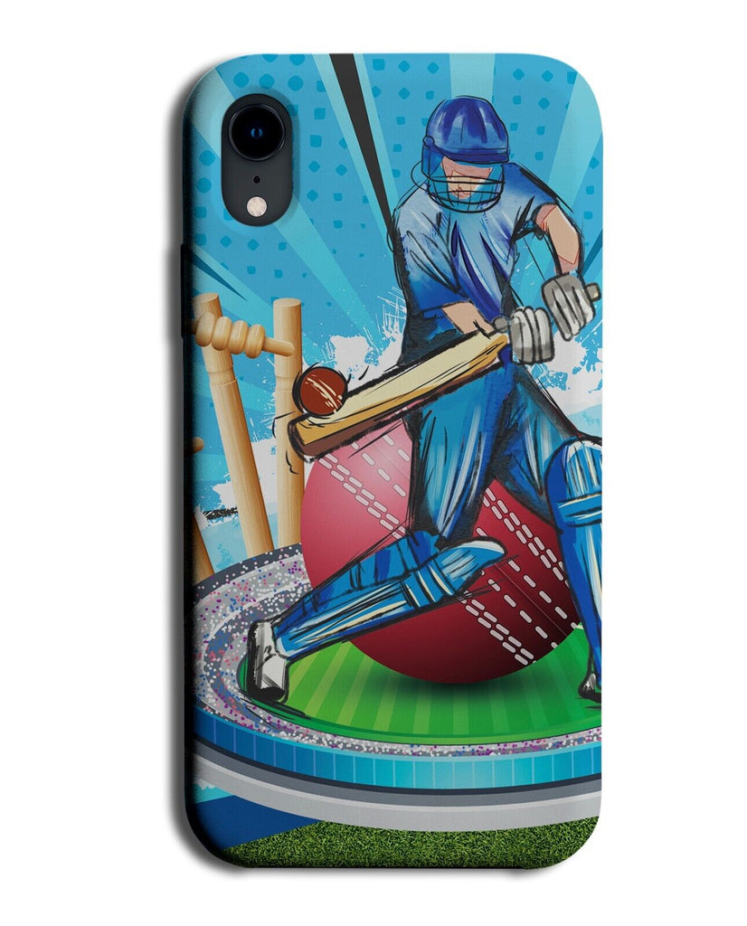Cricketer Phone Case Cover Cricket Player Playing Bat Gift Ball Wicket Mens CZ83