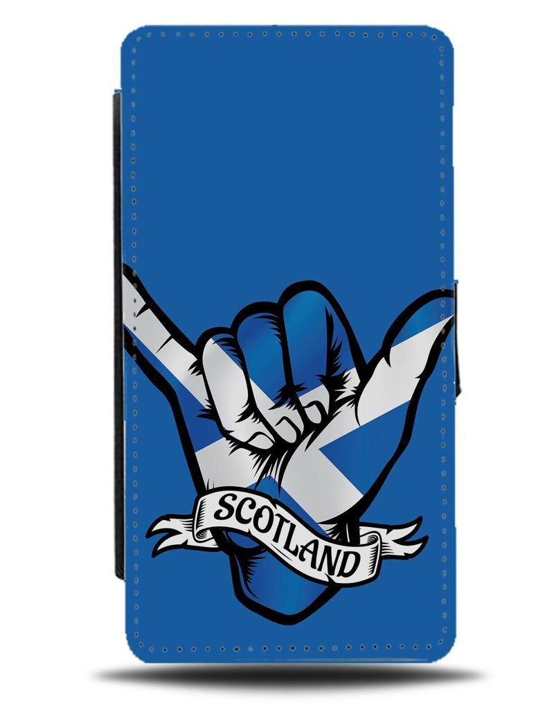 Scottish Flag Hand Dude Flip Wallet Case Scotland Blue Cross Shaka Sign CN03