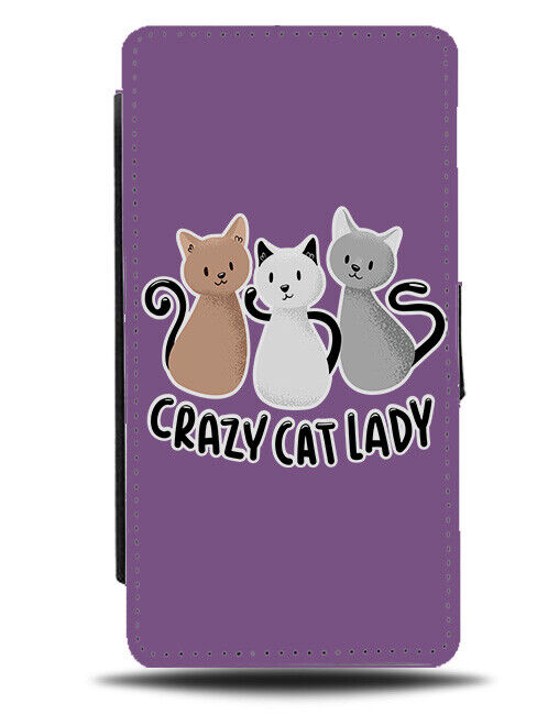 Crazy Cat Lady Symbol Phone Cover Case Cats Funny Kids Gift Present Purple J106