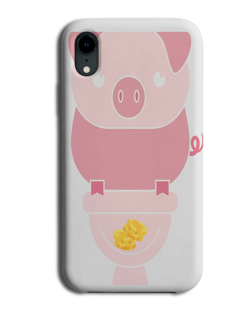Piggy Bank Phone Case Cover Pig Pigs Toilet Coins Pink Cartoon Kids Funny E286