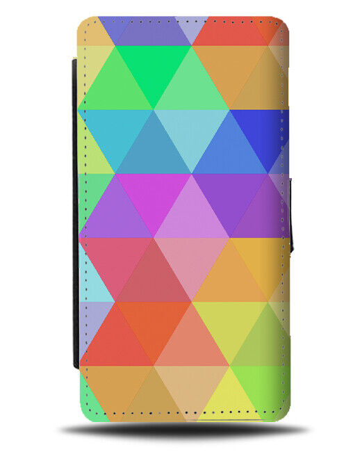 Rainbow Geometric Pattern Flip Wallet Case Shapes Various Shaped Design E621