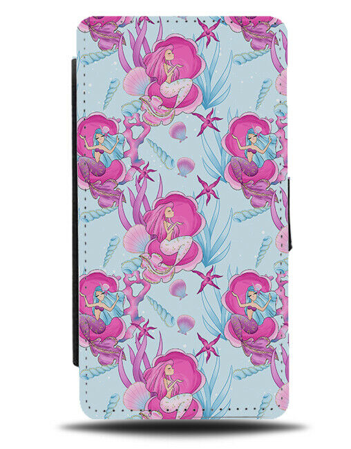 Mermaid With Pink Hair Underwater Flip Wallet Case Mermaids Wig Girls F995