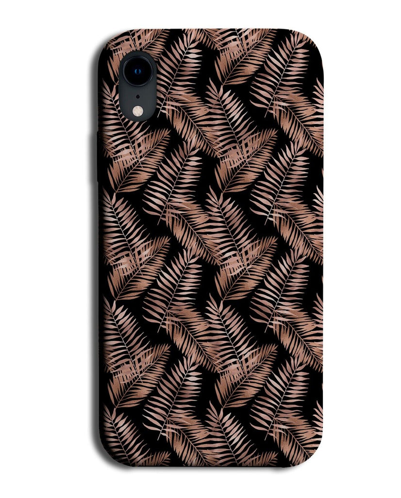 Black and Rose Gold Jungle Leaves Phone Case Cover Palm Tree Fern Ferns CC86