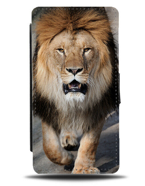 African Lion Face Flip Wallet Case Lions Mane Picture Photograph Photo G762